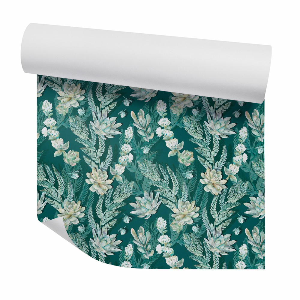 Papier peint Fleurs tropicales pastel