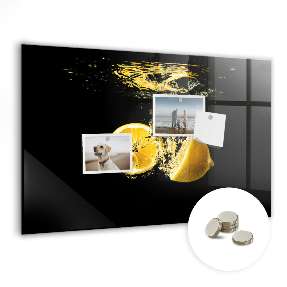Tableau magnétique verre Eau de citrons