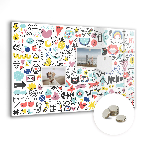 Tableau en verre magnétique Illustrations de bandes dessinées