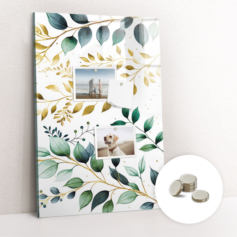 Tableau magnétique mural Feuilles délicates