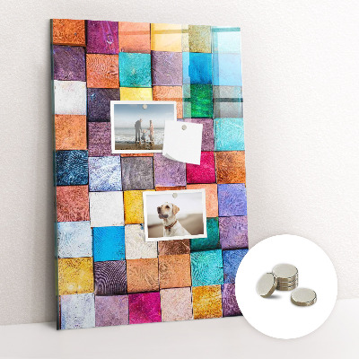 Tableau magnétique mural Damier coloré