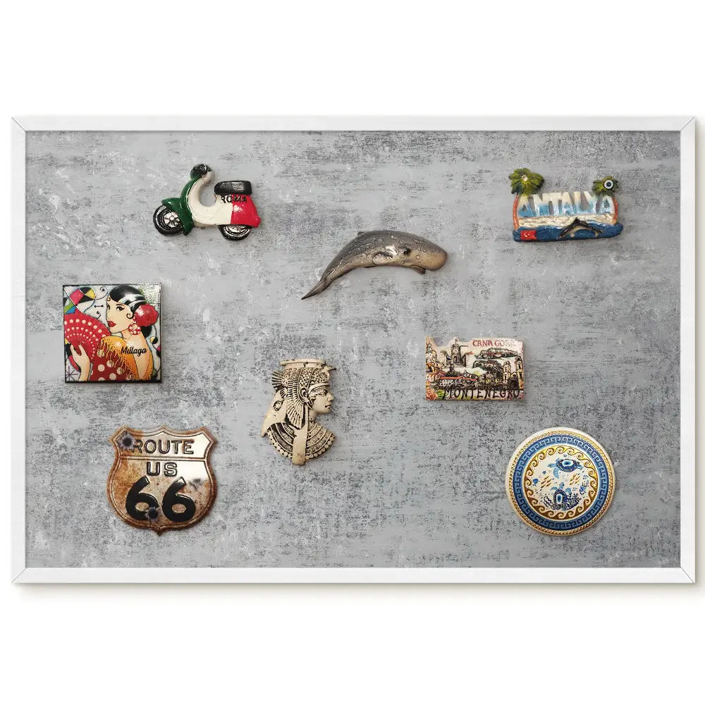 Tableau magnétique avec motif de texture grise délicate