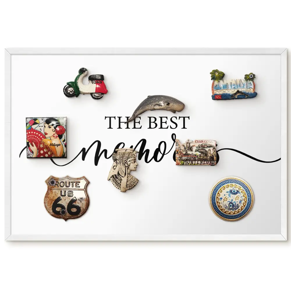 Tableau magnétique décoratif avec cadre et typographie lettres noires