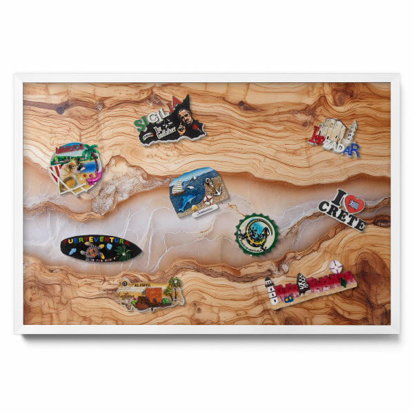 Tableau aimanté Structure en bois avec résine