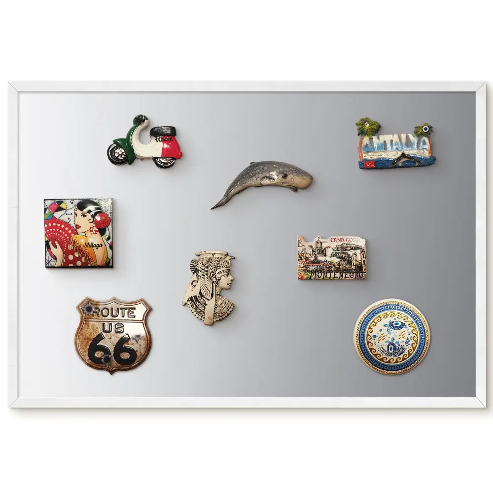 Tableau magnétique décoratif avec cadre motif dégradé de gris pour intérieurs modernes