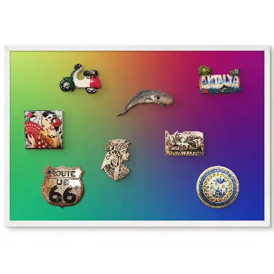 Tableau magnétique décoratif avec cadre motif dégradé arc-en-ciel