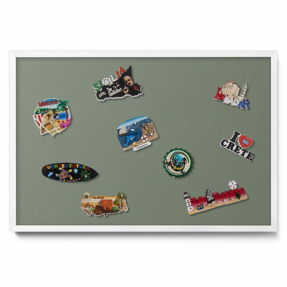 Tableau aimanté pour magnets Couleur olive