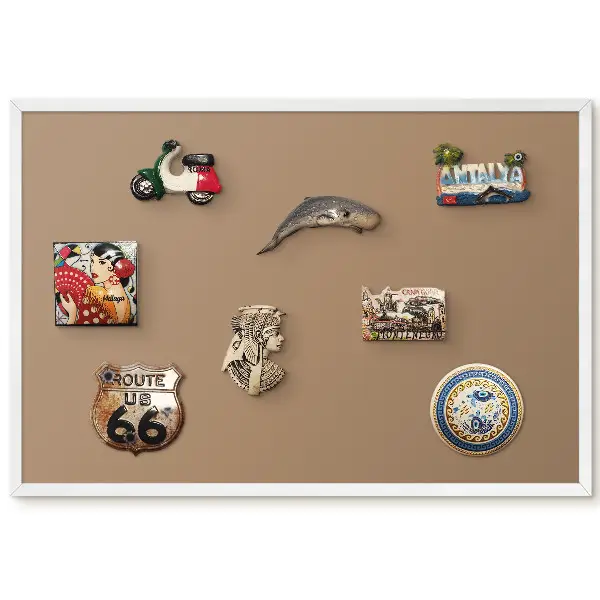 Tableau pour collection d'aimants minimaliste orange uni