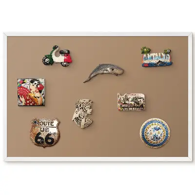 Tableau pour collection d'aimants minimaliste orange uni