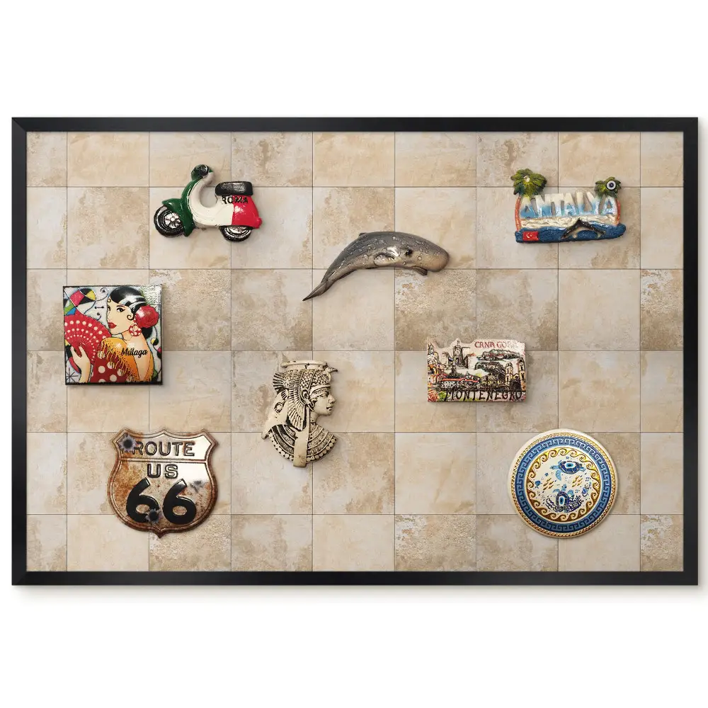 Tableau magnétique avec motif naturel dans des tons beige et brun