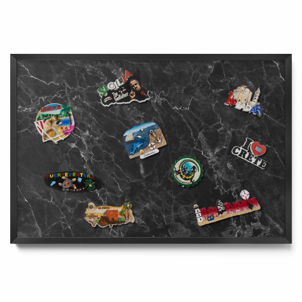 Tableau aimanté Marbre noir élégant