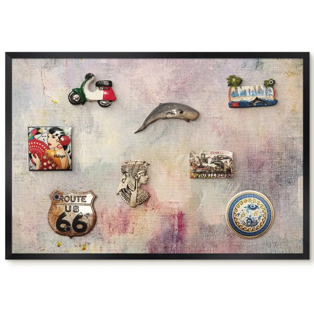 Tableau magnétique avec motif flou dans des tons pastel clairs et subtils
