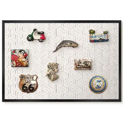 Tableau magnétique motif géométrique ondulé aux lignes délicates