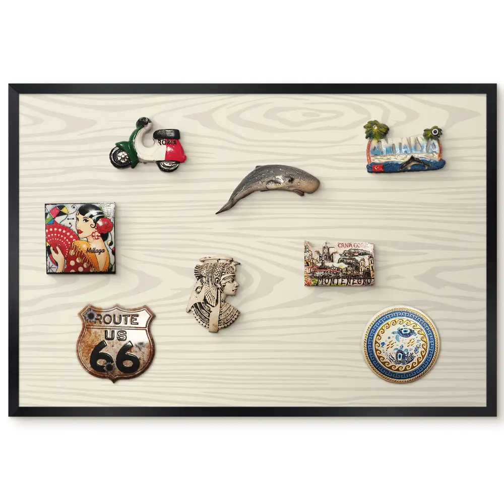 Tableau magnétique pour aimants avec motif bois beige