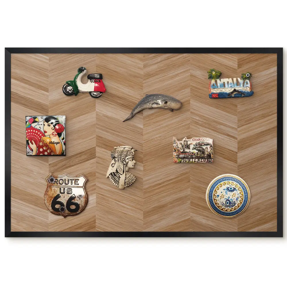 Tableau magnétique motif chevrons pour collection d'aimants