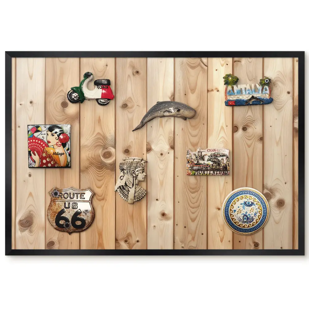 Tableau magnétique en bois au grain apparent