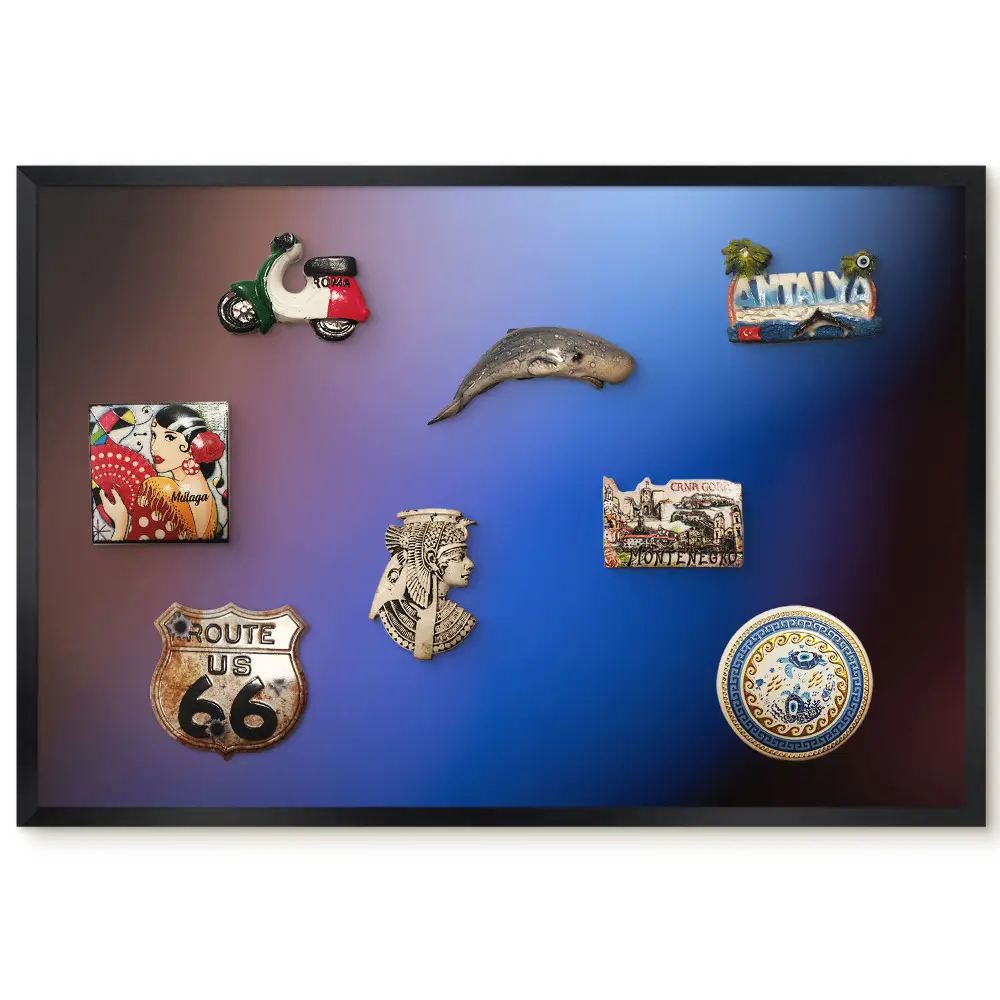 Tableau magnétique artistique Couleurs et abstraction pour collection d'aimants