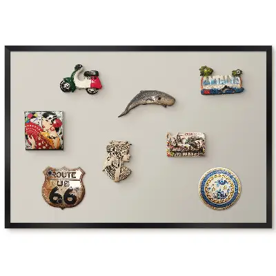Tableau magnétique décoratif avec cadre couleur crème