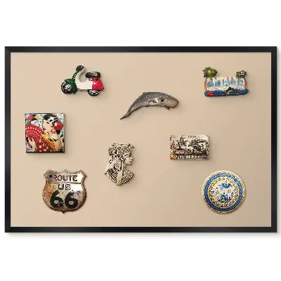 Tableau magnétique pour collection d'aimants beige clair au design simple et élégant