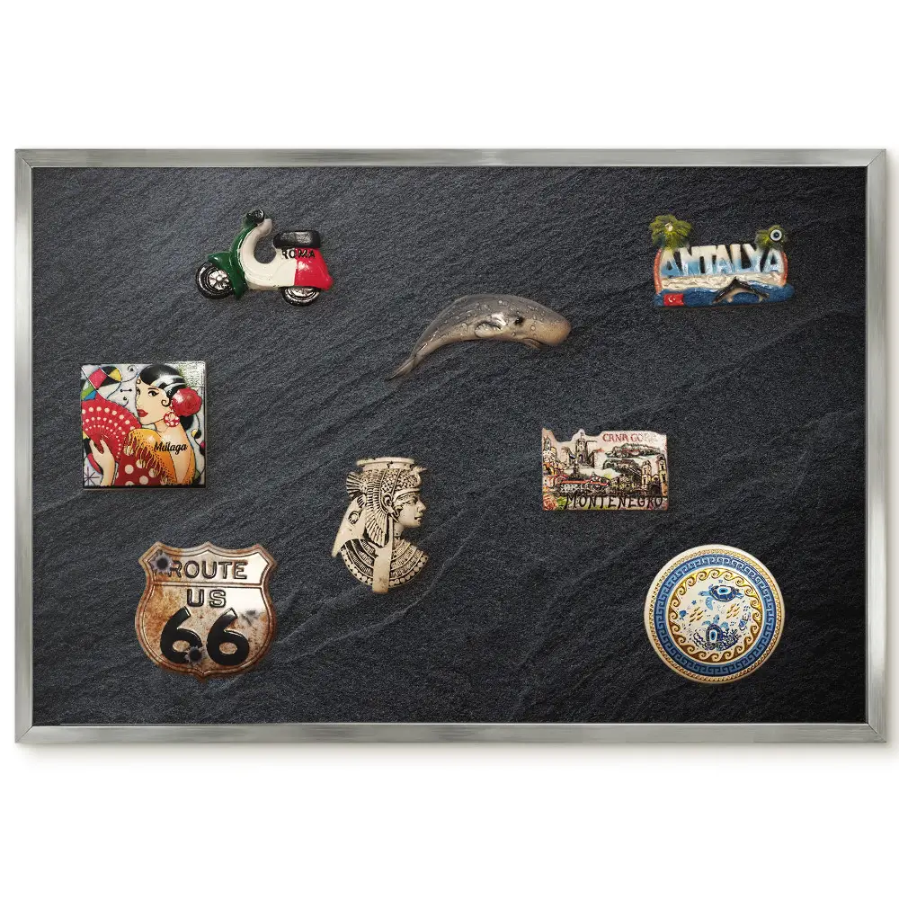 Panneau pour aimants souvenirs avec effet texture pierre grise pour intérieurs modernes