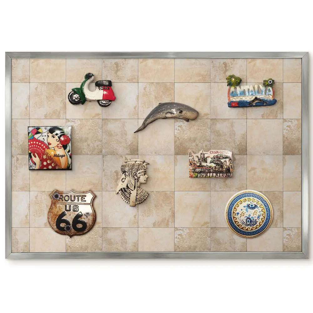 Panneau pour aimants souvenirs avec motif naturel aux nuances de beige et de brun