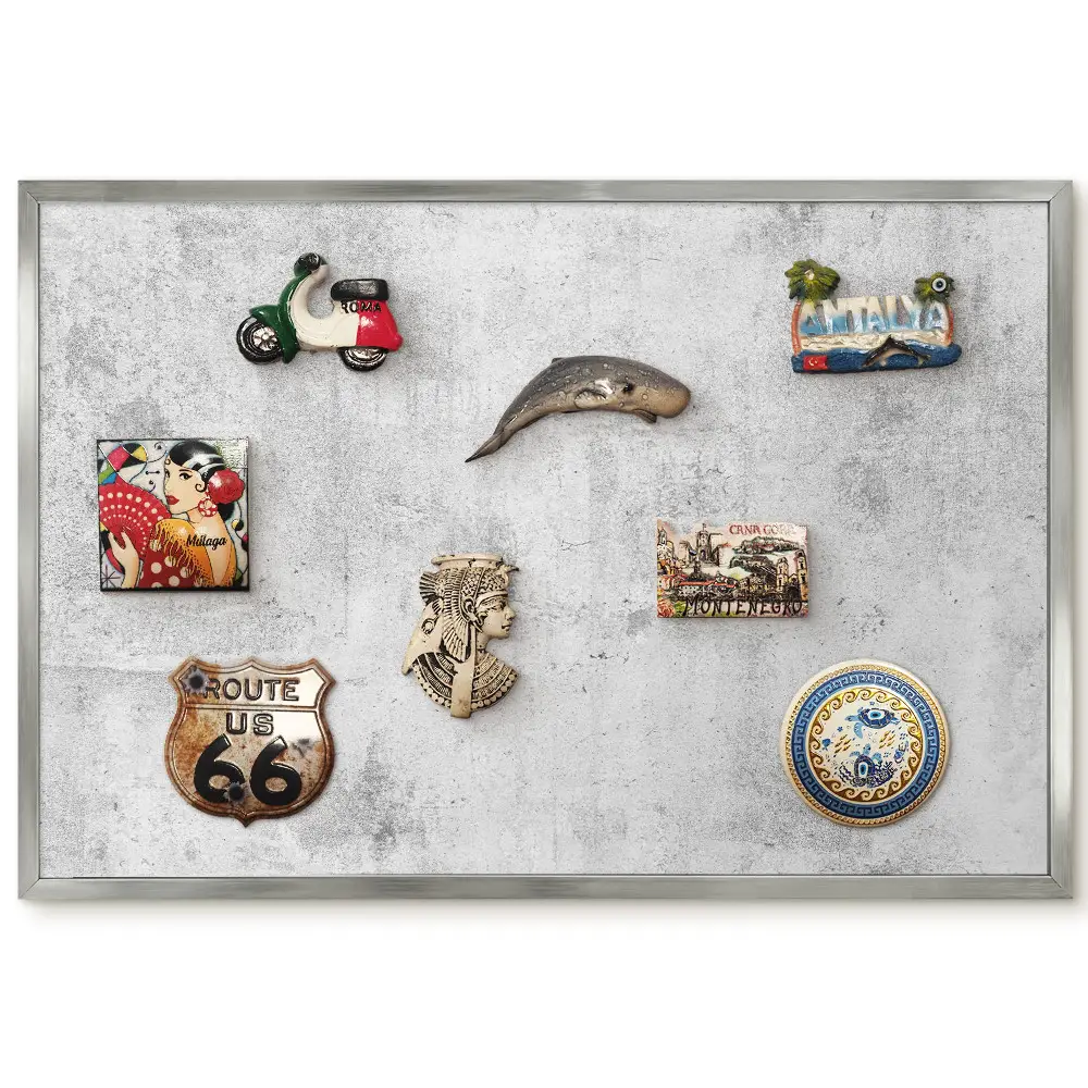 Panneau pour aimants souvenirs motif béton gris élégant