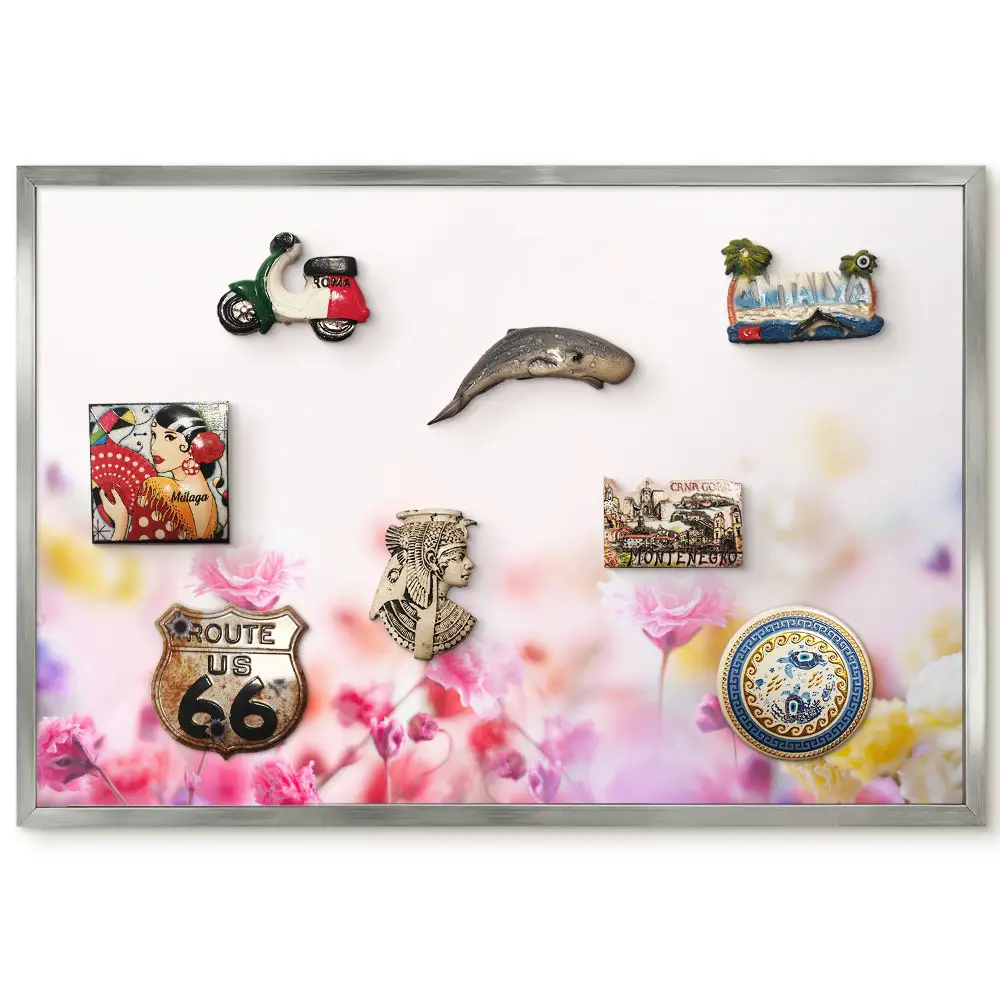 Panneau pour aimants souvenirs à motifs de fleurs délicates aux tons pastel