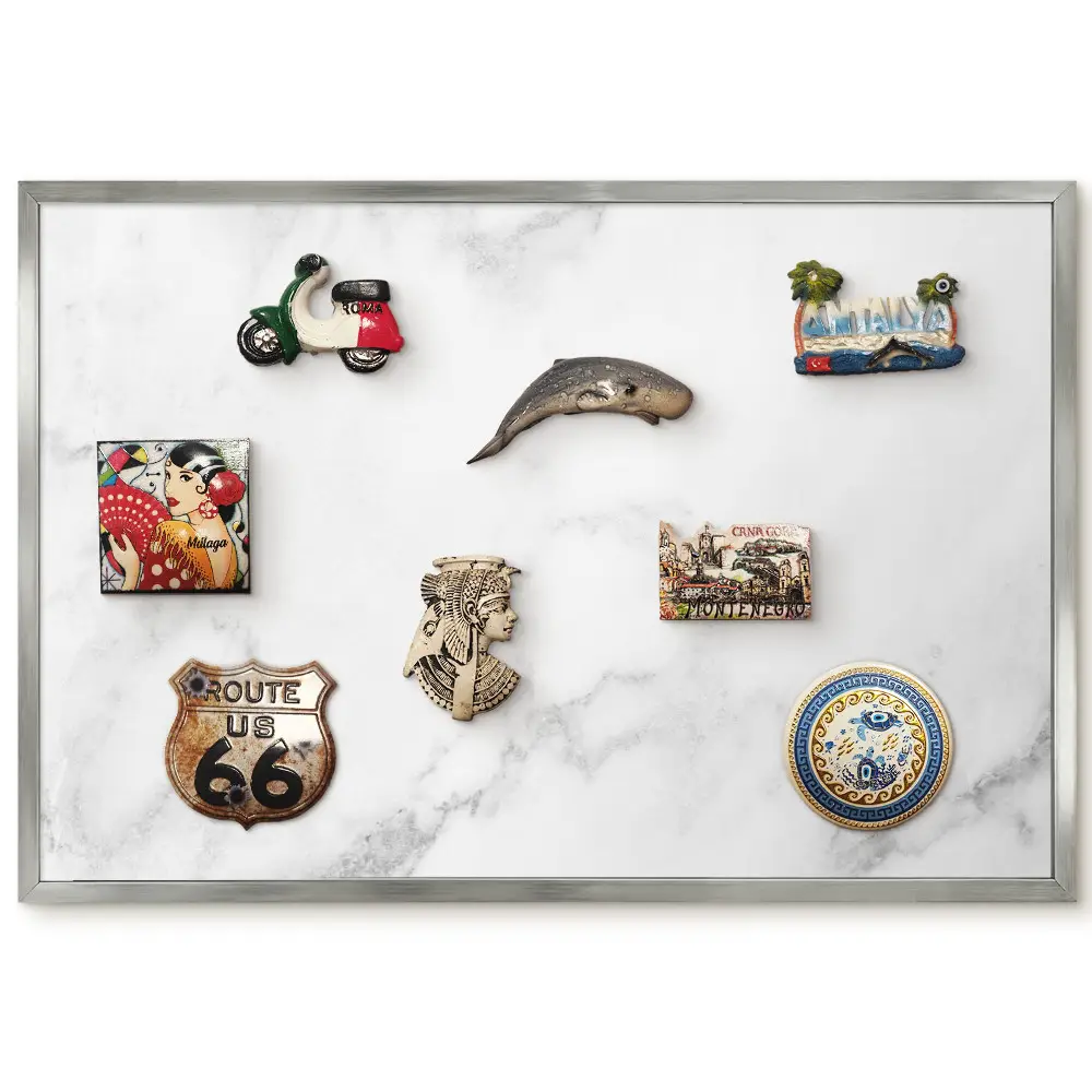 Panneau pour aimants souvenirs motif marbré gris et blanc