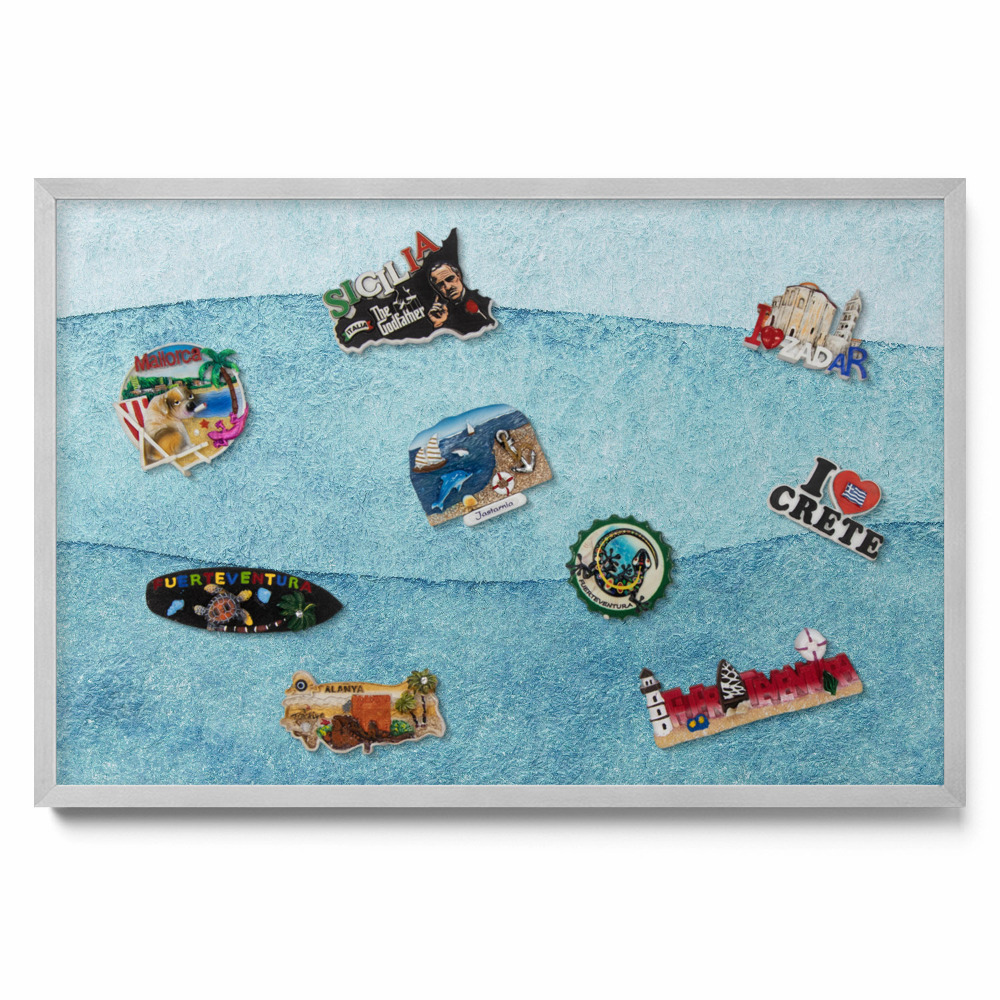 Tableau magnétique mural Vagues bleues à l'aquarelle