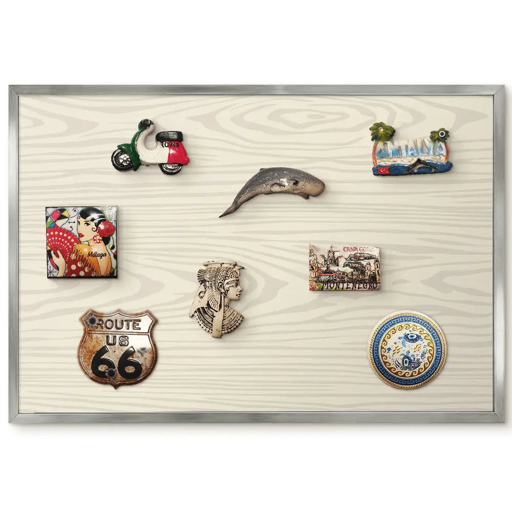 Panneau pour aimants souvenirs motif bois beige