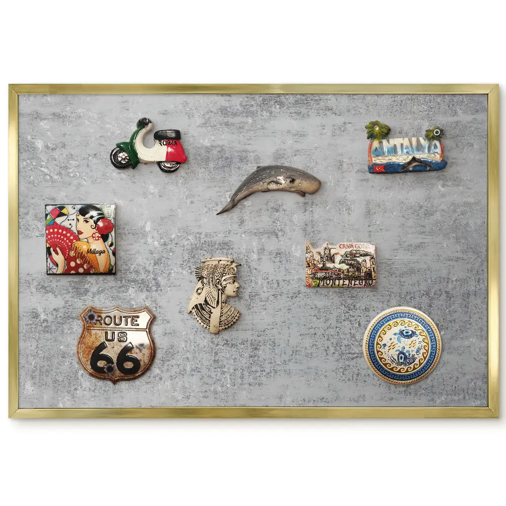 Panneau pour aimants souvenirs avec texture grise à motif délicat