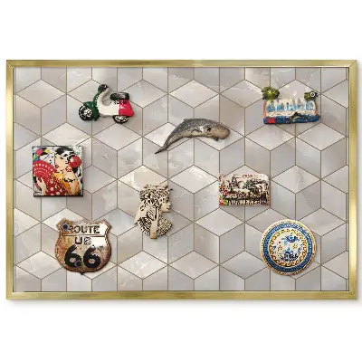 Panneau pour aimants souvenirs avec motif de cubes en mosaïque