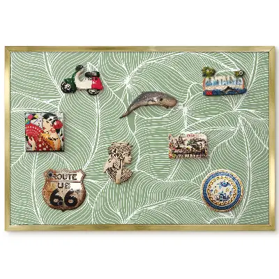 Panneau pour aimants souvenirs motif feuilles dans des tons de vert