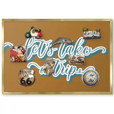 Tableau magnétique encadré avec typographie joyeuse sur fond beige