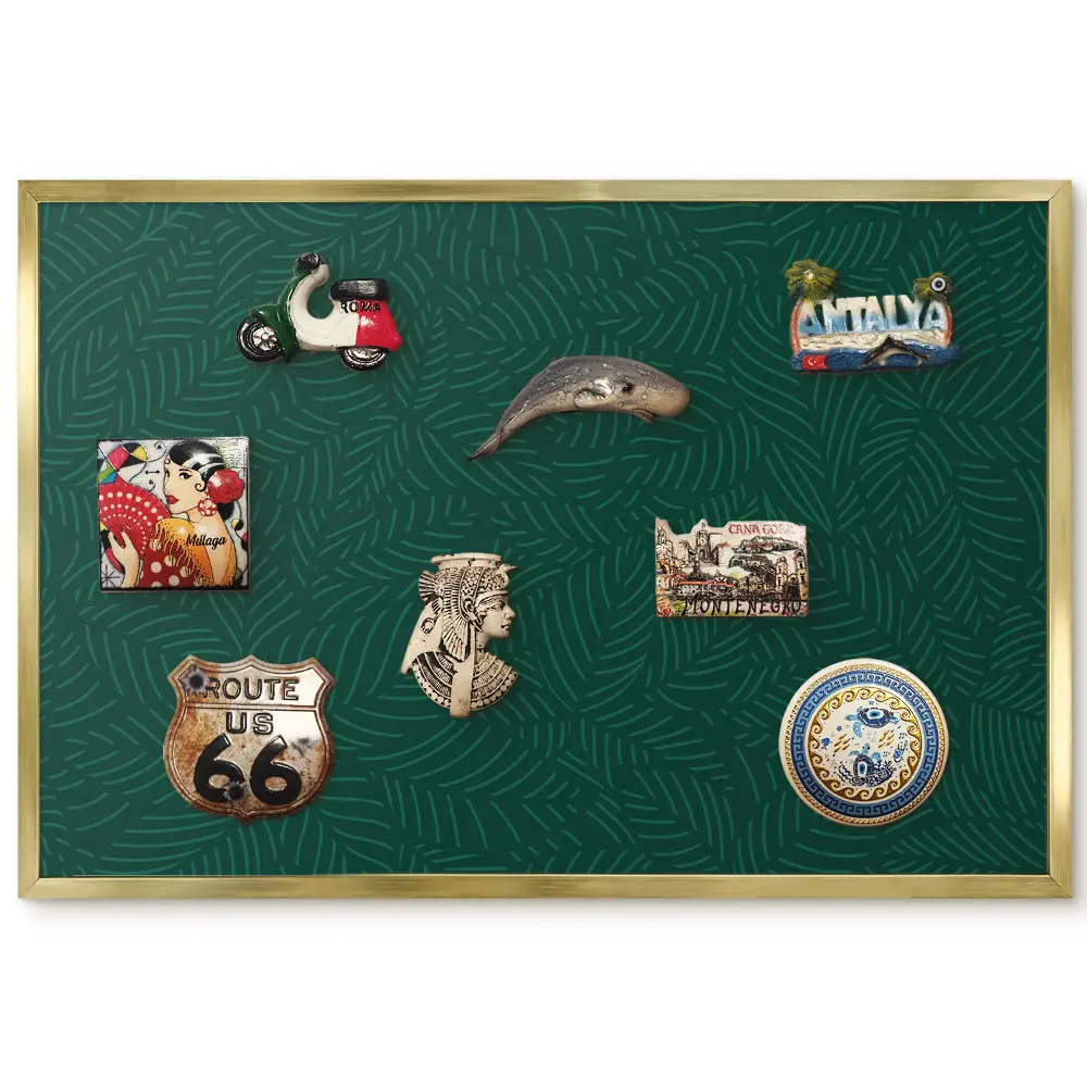 Panneau pour aimants souvenirs motif feuilles vertes design moderne