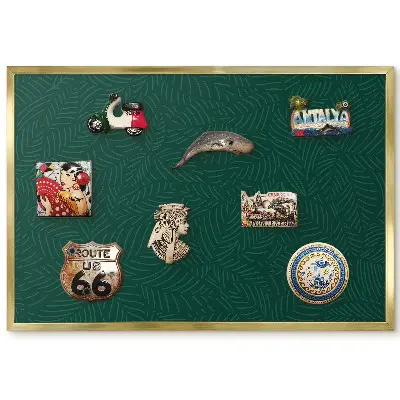 Panneau pour aimants souvenirs motif feuilles vertes design moderne