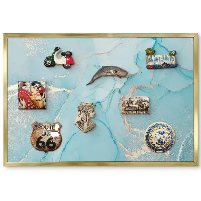 Panneau pour aimants souvenirs abstraction turquoise et beige