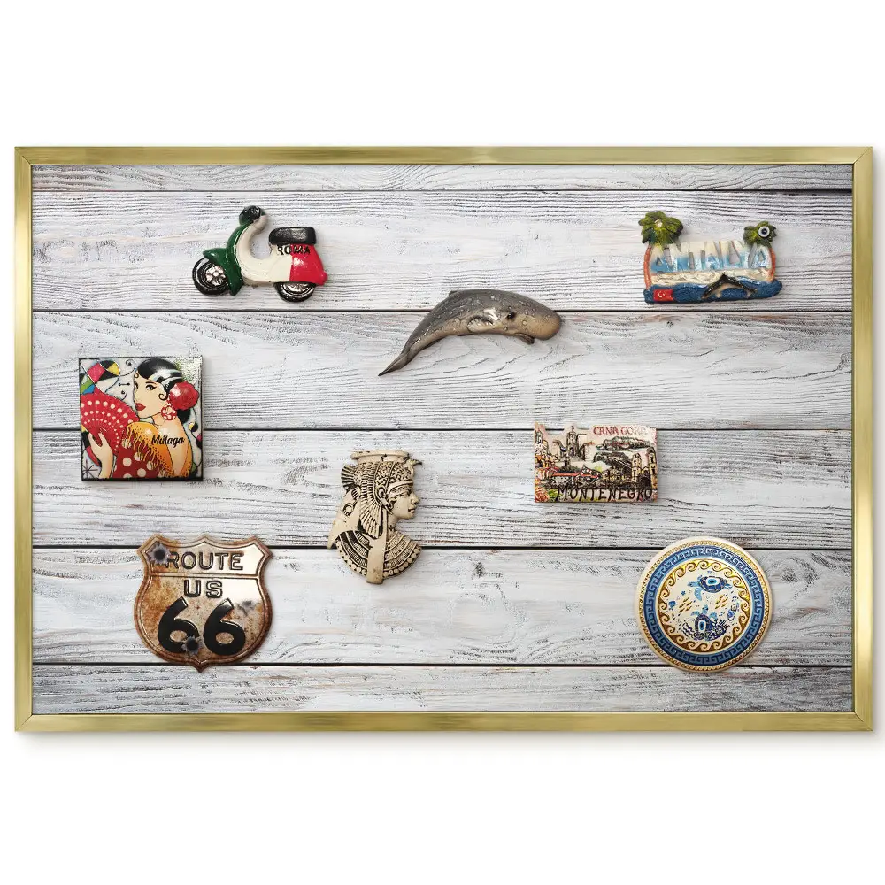 Panneau pour aimants souvenirs motif planches en bois au grain délicat