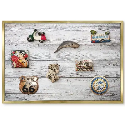 Panneau pour aimants souvenirs motif planches en bois au grain délicat