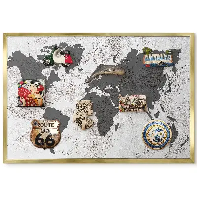 Panneau magnétique décoratif Carte du monde avec textures subtiles