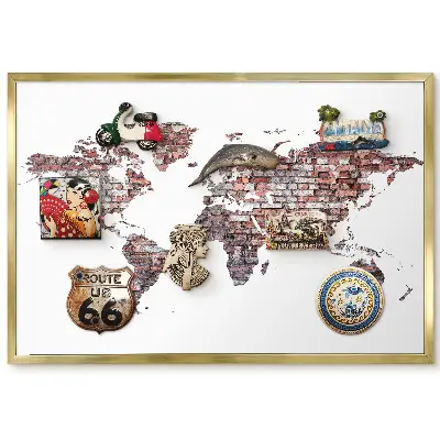 Panneau pour aimants souvenirs motif brique texturée