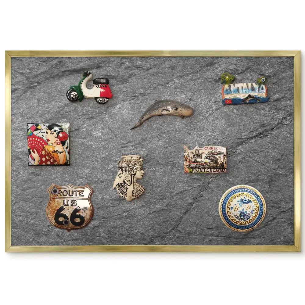 Panneau pour aimants souvenirs avec texture pierre gris subtil