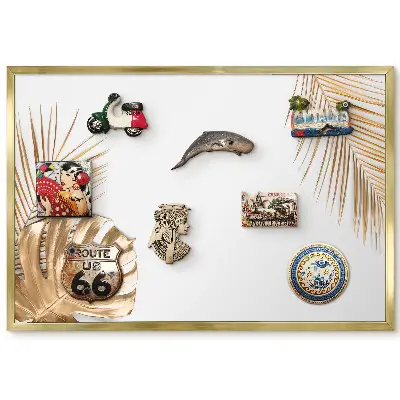 Tableau magnétique encadré Le minimalisme de la nature l'élégance des feuilles