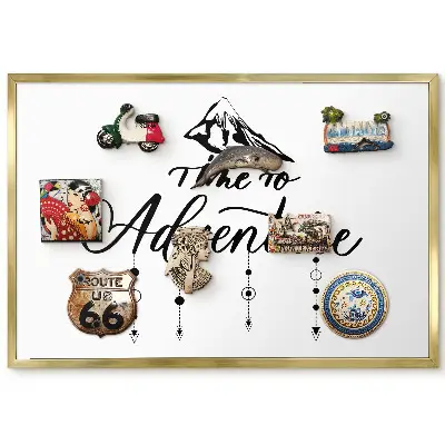 Panneau pour aimants souvenirs avec inscription élégante et motif de montagne