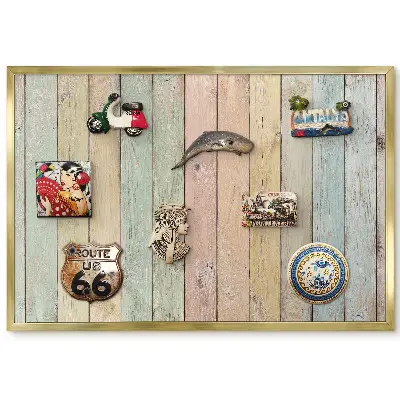 Panneau pour aimants souvenirs coloris pastel assortis