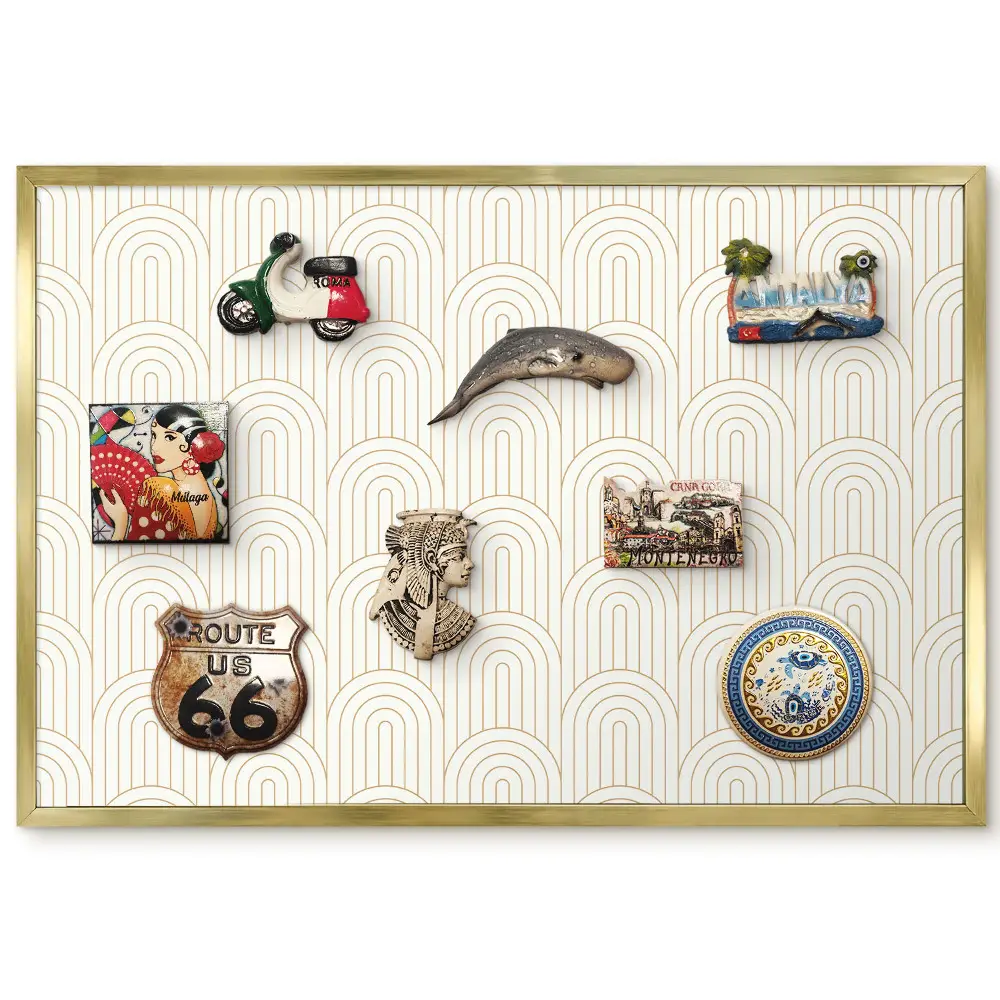 Panneau décoratif pour aimants souvenirs avec motif d'arche élégant