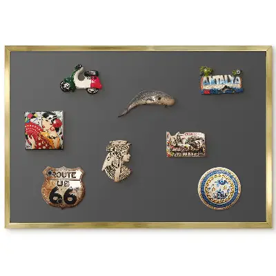 Tableau magnétique encadré au design minimaliste gris foncé