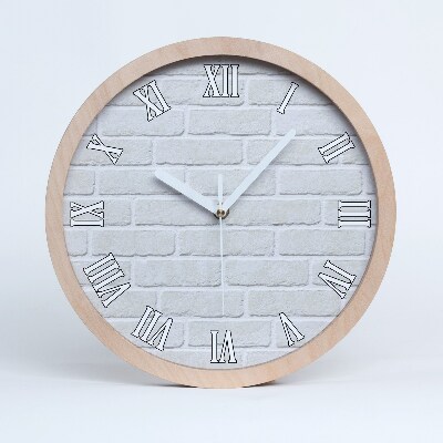 Horloge murale en bois Mur de briques