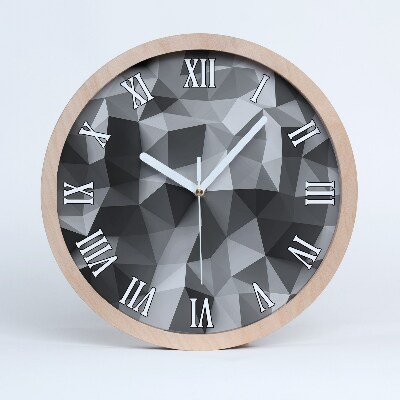Horloge murale décorative bois Triangles abstraits