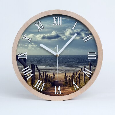 Horloge en bois à décorer Chemin vers la plage